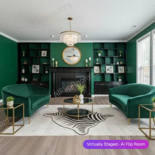 Hollywood Regency interior — AI virtual staging