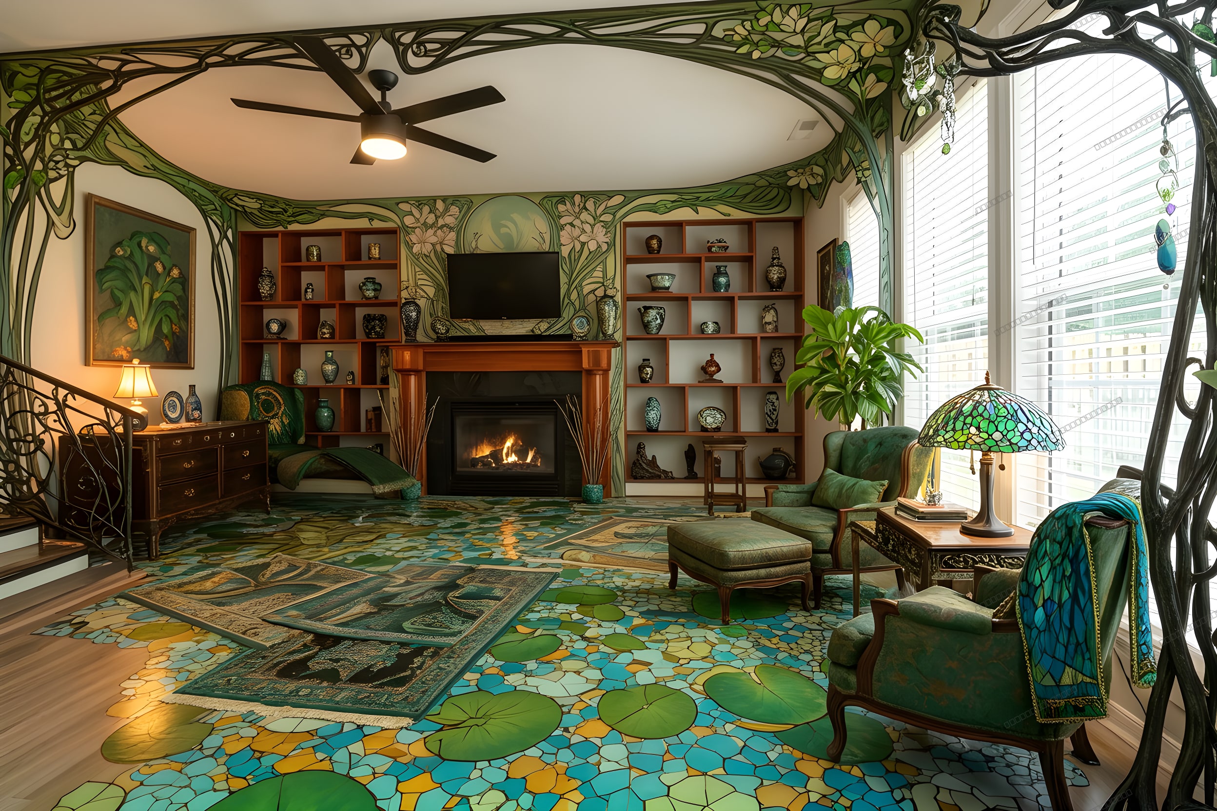 Art Nouveau room — AI virtual staging