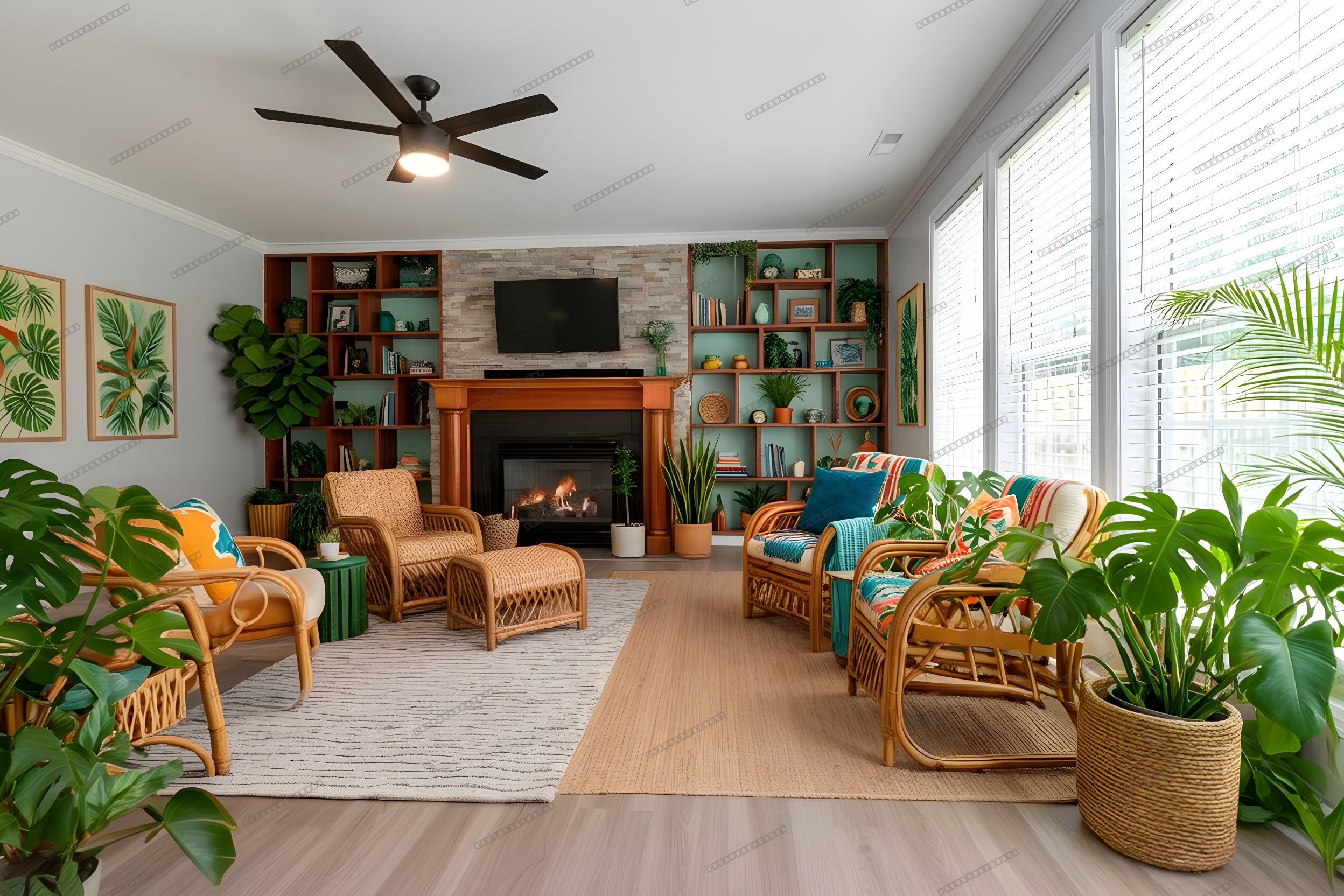 Tropical room — AI virtual staging