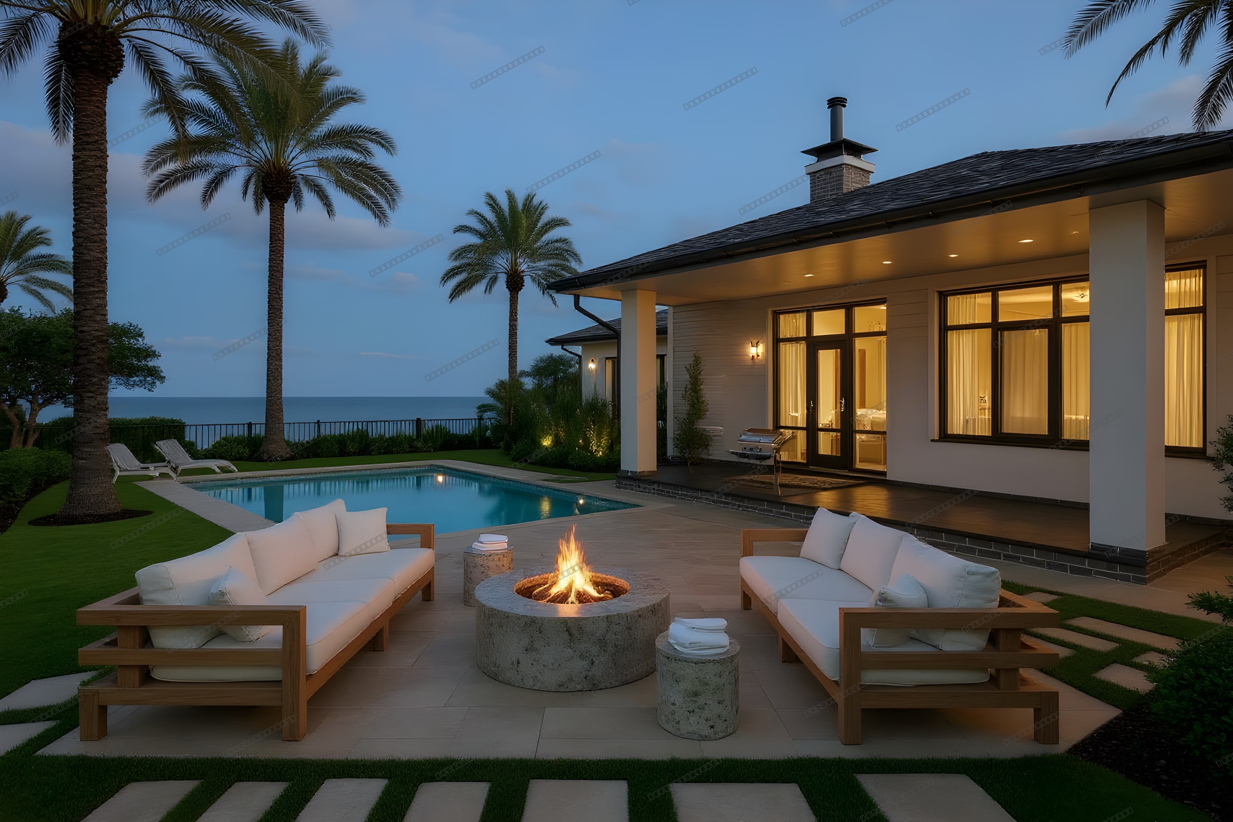 Luxury Resort room — AI outdoor staging