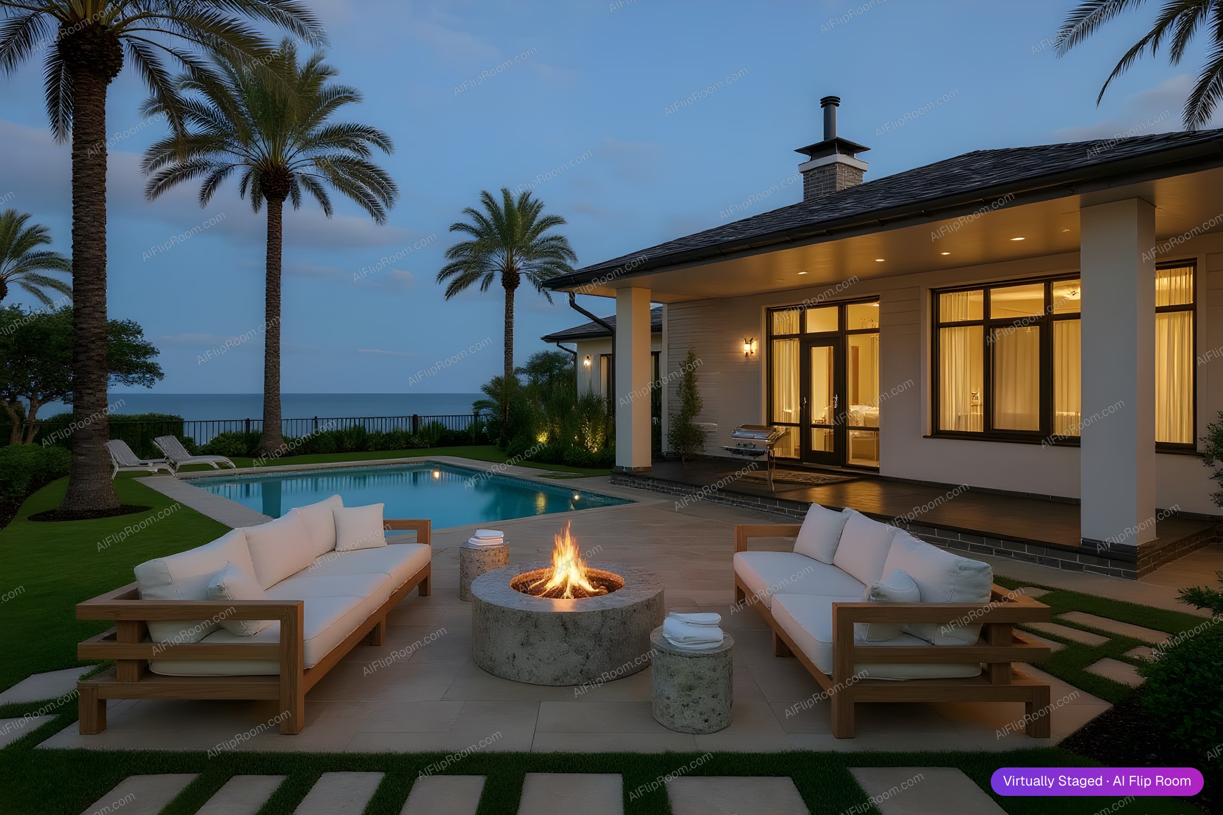 Luxury Resort room — AI outdoor staging
