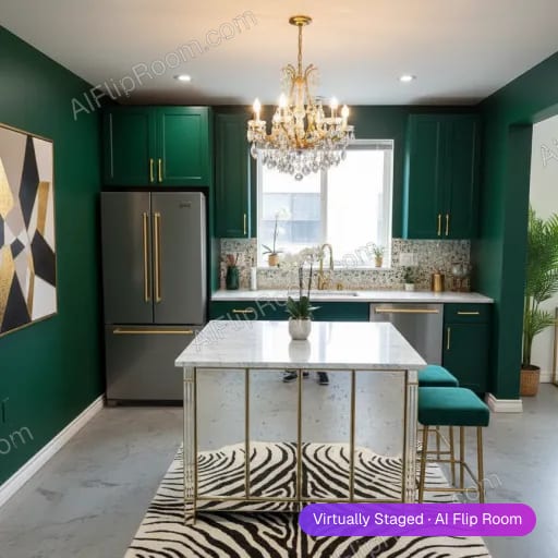 Hollywood Regency room — AI virtual staging